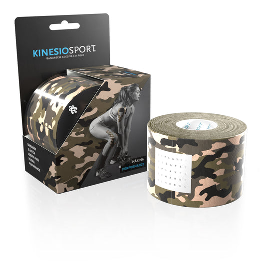 Fita Elástica Adesiva KinesioSport 5M x 5CM - Estampada Camuflada Militar